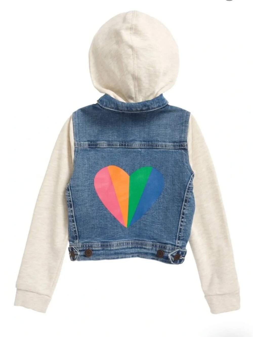 Tucker + Tate Heart Graphic Hooded Denim Jacket - Size:3